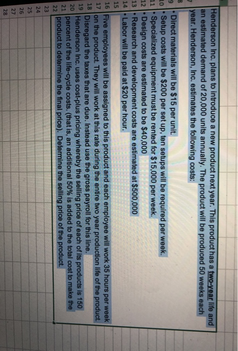 a new product next year. This product has a two-year life and