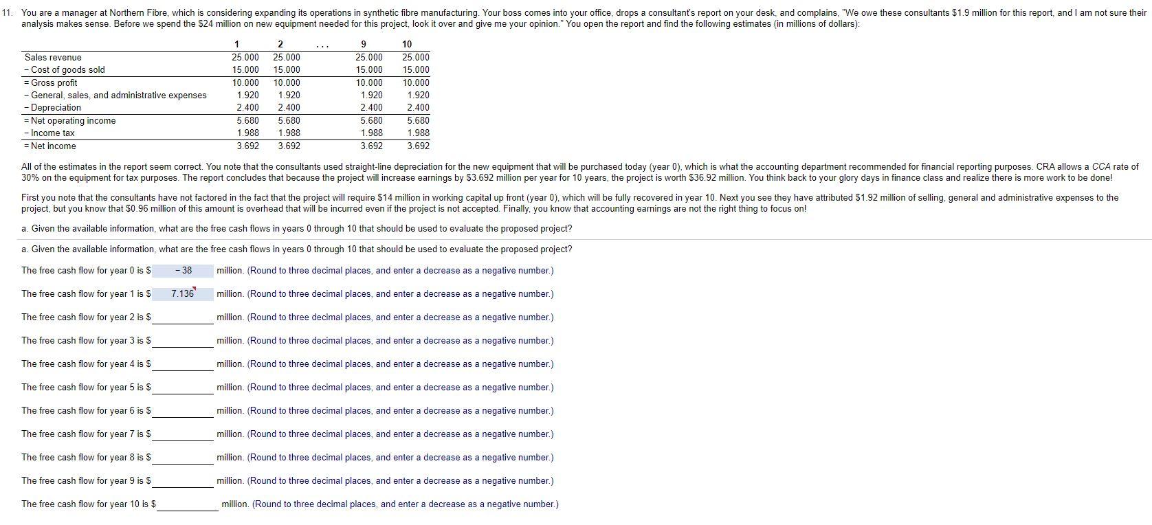 Please explain the steps 11. You are a manager at Northern Fibre,
