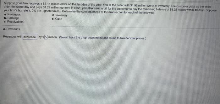 can someone help me with this practice problem Suppose your firm receives