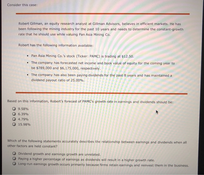 valuation formula has dividends in the numerator. Dividends are divided by the