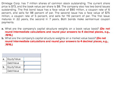 *** MUST USE EXCEL AND SHOW FORMULAS TO SOLVE *** Dinklage