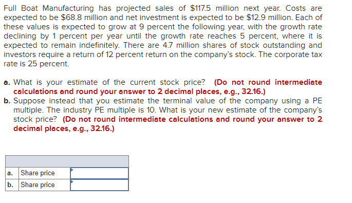 Please show work using excel and show formulas as well. Thank