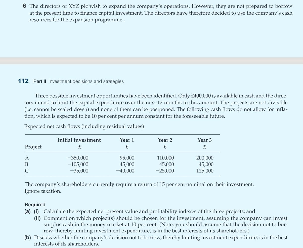  answer requirement a and b both please. 6 The directors of