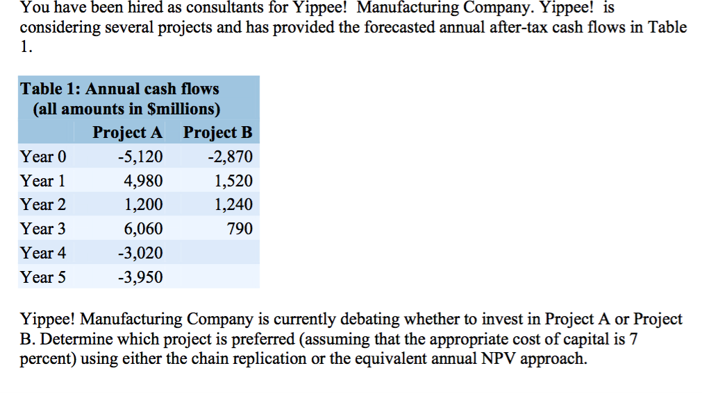 looking for answer with the npv approach You have been hired as