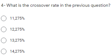 are being evaluated. These projects are mutually exclusive, and equally risky. If