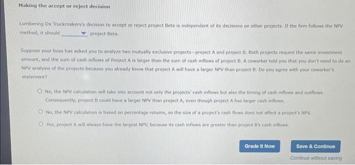 the NPV method The net present value (NPV) rule is considered one