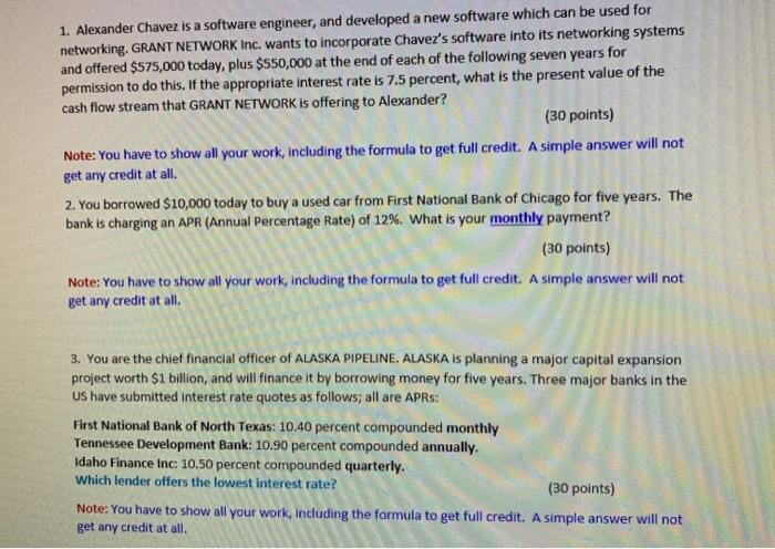  1. Alexander Chavez is a software engineer, and developed a new