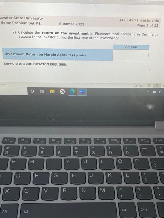 Set #1 Styles V ACFI 490 Investments Page 2 of 13 Summer