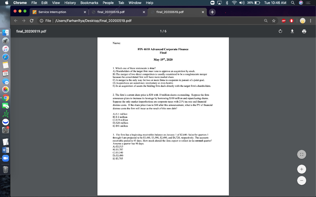 Need answer asap plz. no explaniation needed Chrome File Edit View History