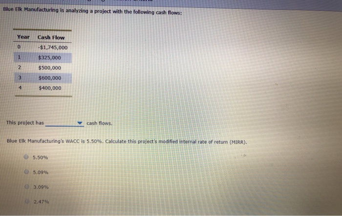  Project has Nonnormal or normal. Blue Elk Manufacturing is analyzing a