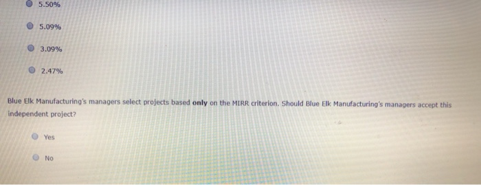project with the following cash flows: Year Cash Flow -$1,745,000 $325,000 $500,000