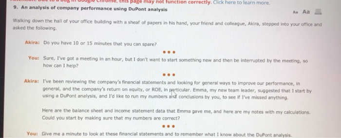  page may not function correctly. Click here to learn more. 9.