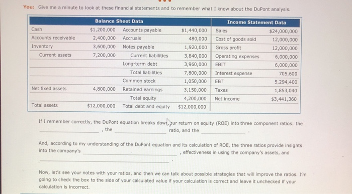 An analysis of company performance using DuPont analysis Aa Aa Walking down