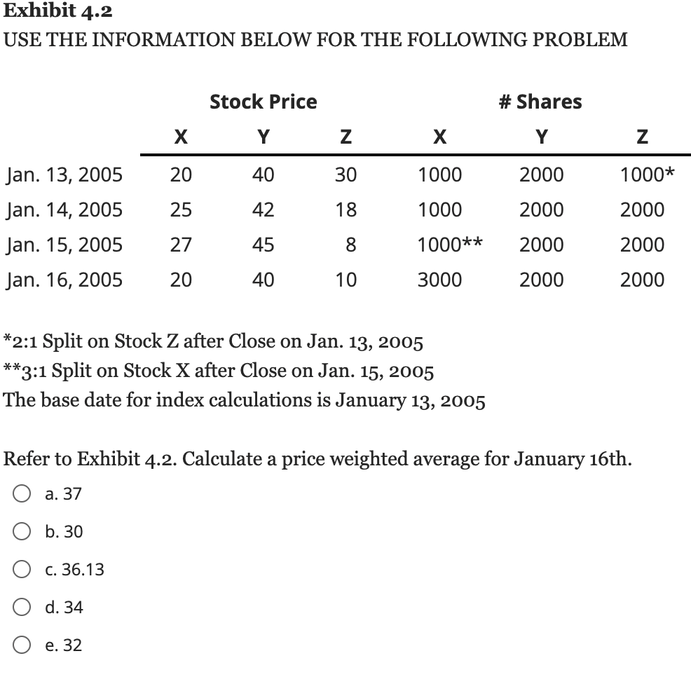  Exhibit 4.2 USE THE INFORMATION BELOW FOR THE FOLLOWING PROBLEM *2:1