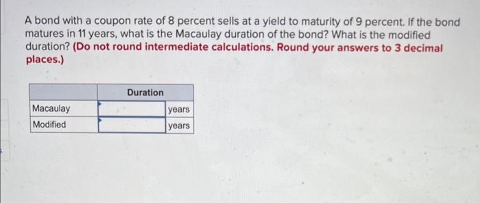 i need help with this A bond with a coupon rate of