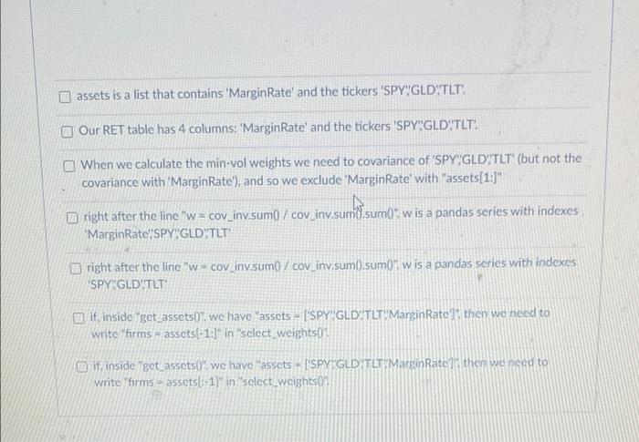 Optimal Portfolio Weights III". What does the line "firms = assets[1:]" do?