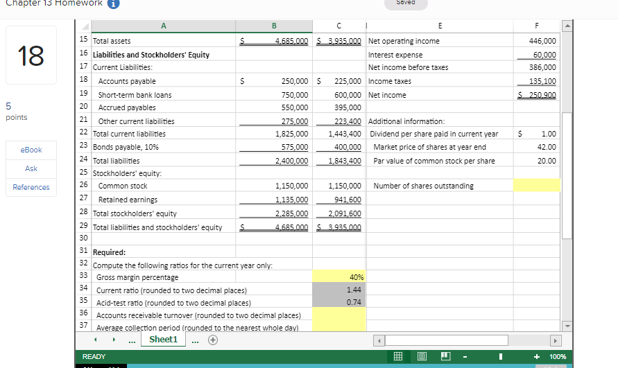 to assess liquidity. 2. Compute and interpret financial ratios that managers use