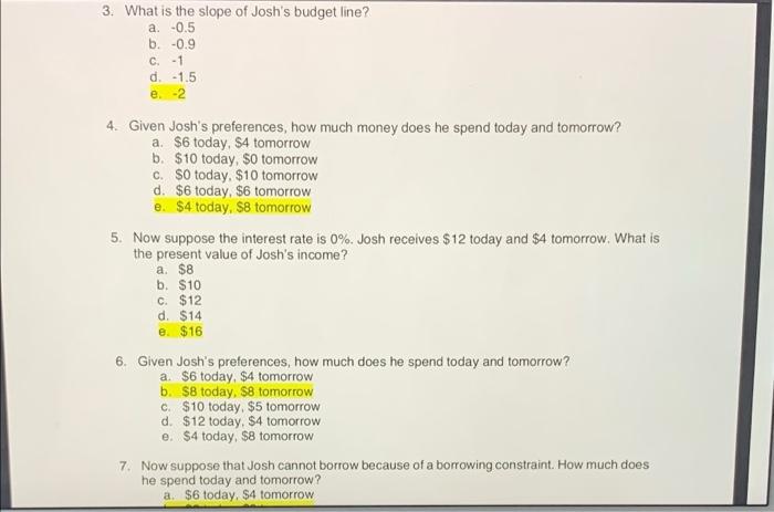 to the diagram below. Suppose that preferences for Josh are depicted in