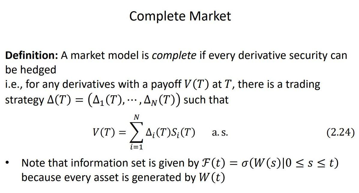 a stock S(t) in a market whose dynamics are given by dS(t)