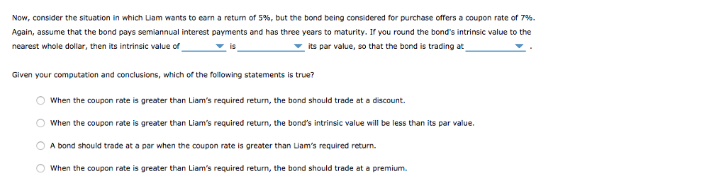 Name: Bond's Annual Coupon Payment, Bond's Market Price, Bond's Semiannual Coupon Payment