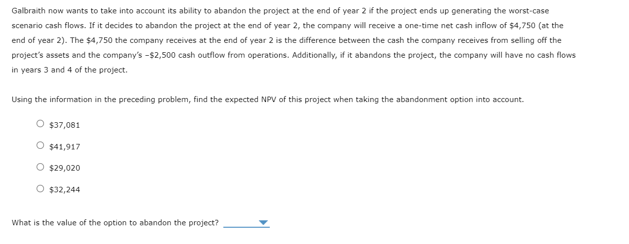 will require an initial investment of $7,000. The base-case cash flows for