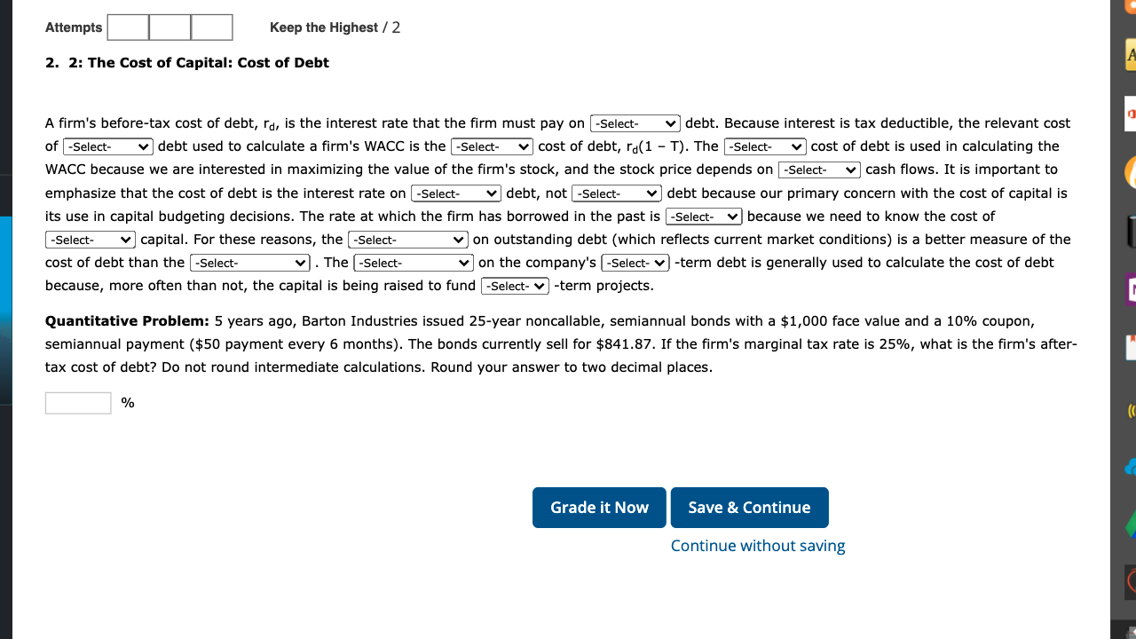  Attempts Keep the Highest / 2 2. 2: The Cost of