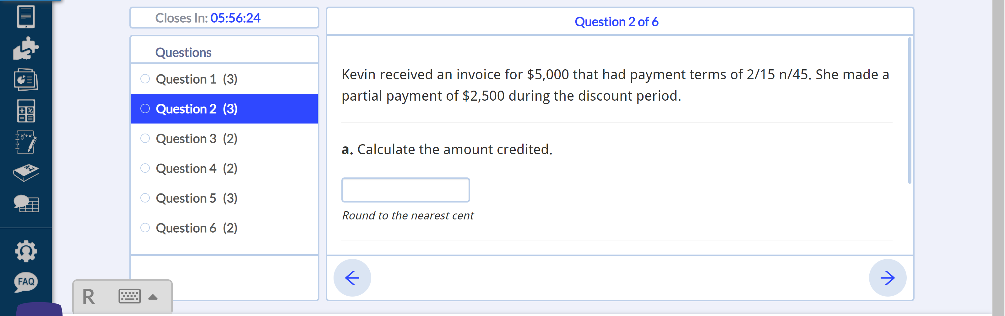 Calculate the balance on the invoice after the partial payment was made.