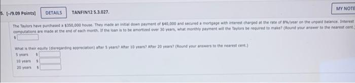 help asap! due tn soon MY NOTE 5. [-19.09 Points! DETAILS TANFIN125.3.027