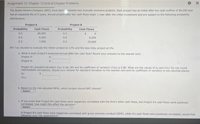  0 0.6 Assignment 12: Chapter 12 End-of-Chapter Problems The Butler Pricing
