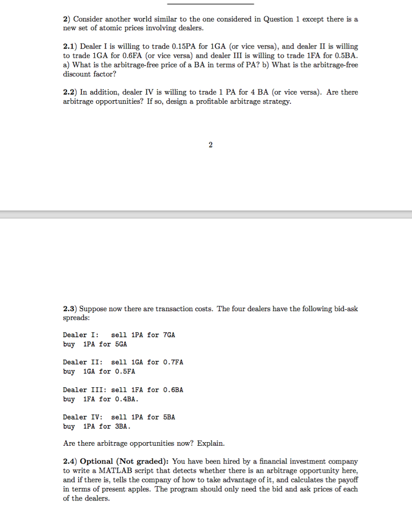 period 0 and period 1 and three possible states of the world
