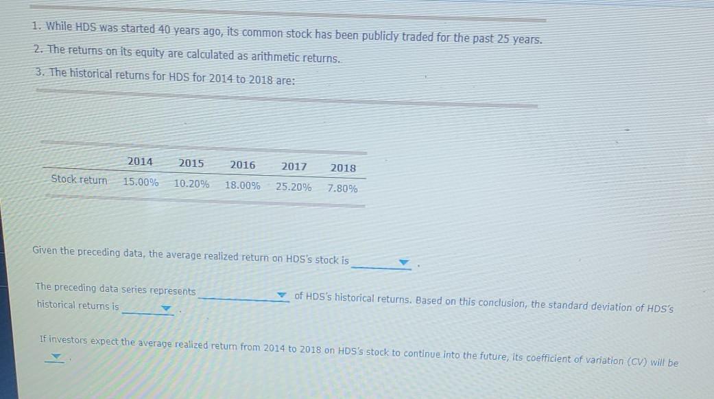 1. While HDS was started 40 years ago, its common stock