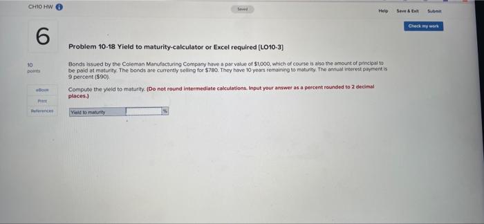  CHIO HW Help Save & alt Sunt 6 10 DO Problem