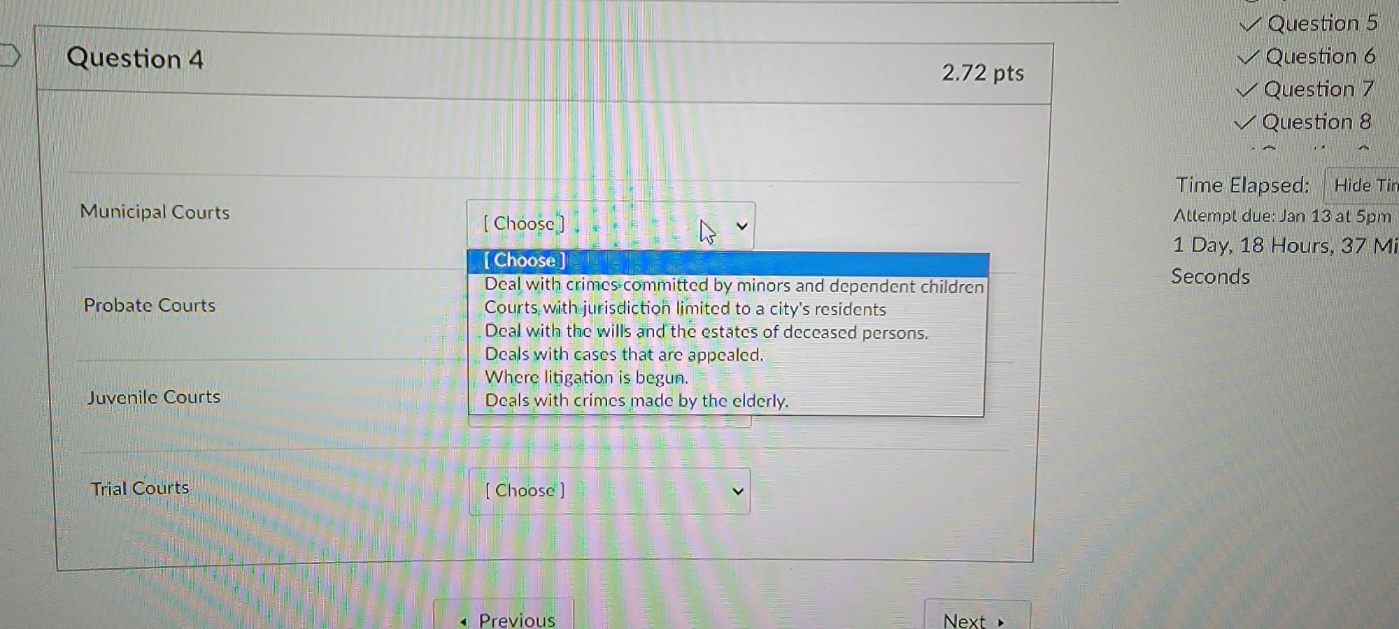  They all have the same answer choices Question 4 2.72 pts