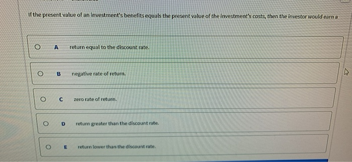 what is the answer on this? If the present value of an