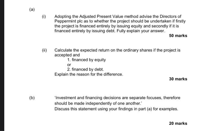 the electronic components sector is Peppermint plc; the management are currently considering