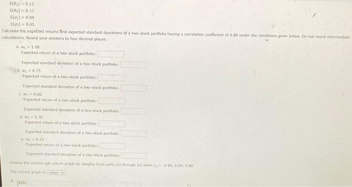  ER) - 0.13 E(R2) = 0.17 Flo) - 0.04 (0) -