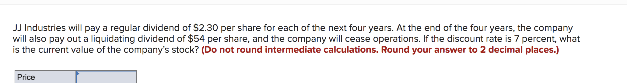 **Please show work, please use a simplified method if possible** JJ Industries