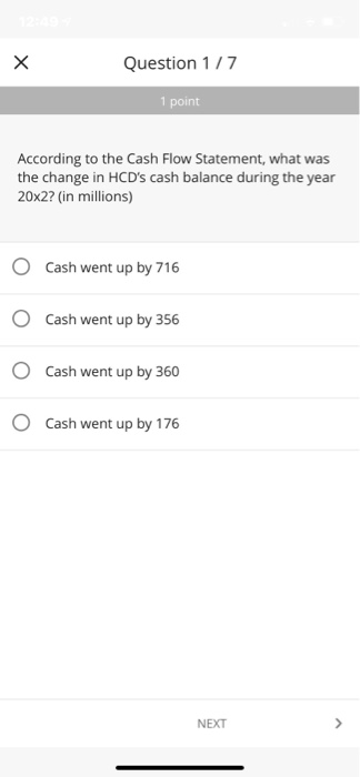please answer the question in the case study. Question 1/7 1 point