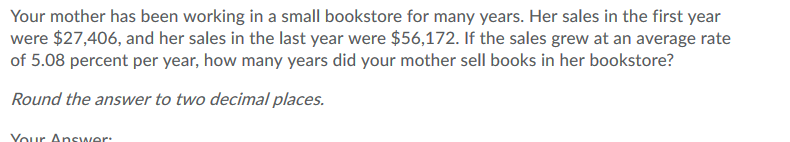 please show work or how you entered this into excel. thanks!