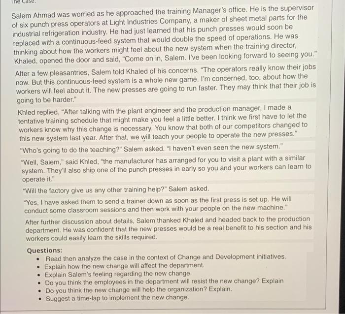 I need a clear answer for each paragraph Human Resource Management ase,