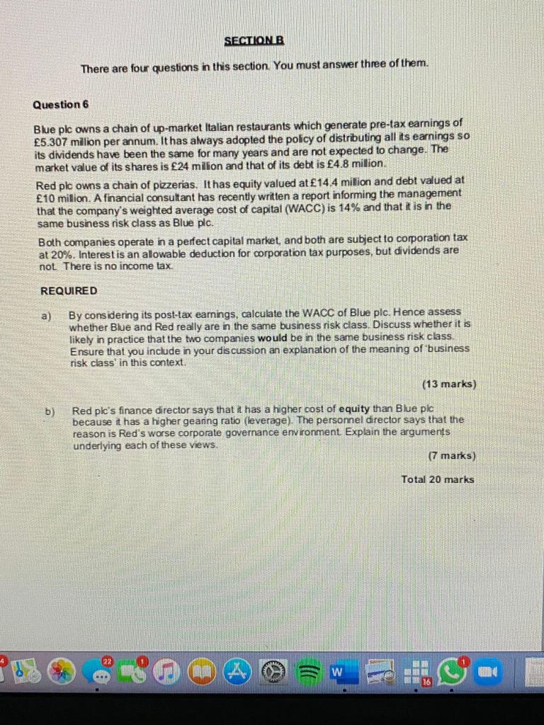 Please answer ASAP. SECTIONB There are four questions in this section. You