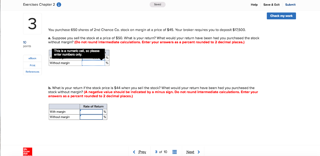 Exercises Chapter 2 Help Save & Exit Submit Saved Check my