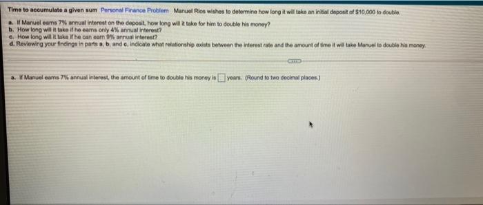  Time to accumulate a given sum Personal Finance Problem Manuel Rics