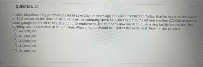 is considering two mutually exclusive projects with the following cash flows. The