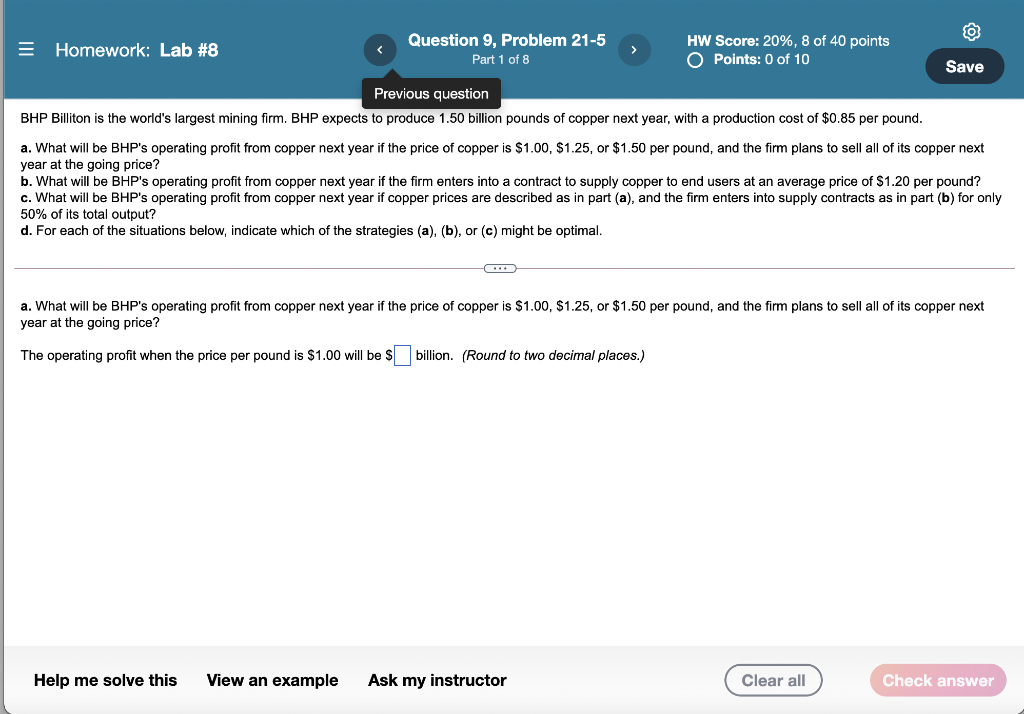  = Homework: Lab #8 Question 9, Problem 21-5 Part 1 of