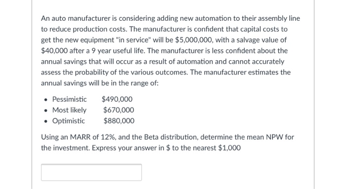  Please answer it correctly An auto manufacturer is considering adding new