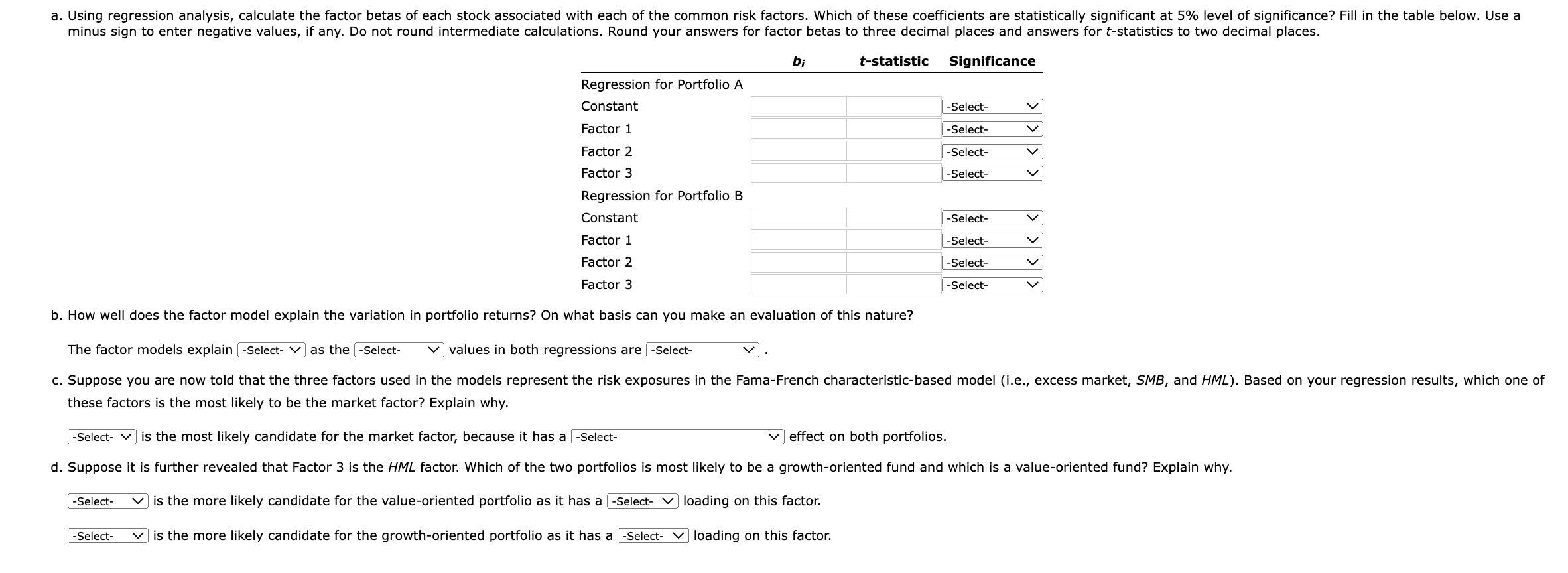 b. How well does the factor model explain the variation in portfolio