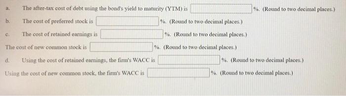 capital (WACC) XYZ firm Debt The fim.can raise debt by selling 1.000