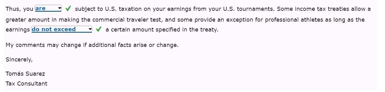 current year and earned $250,000 in prizes from these tournaments. She deposited
