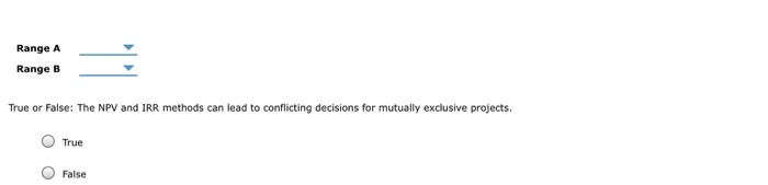 various costs of capital. A project's NPV profile is shown as follows.